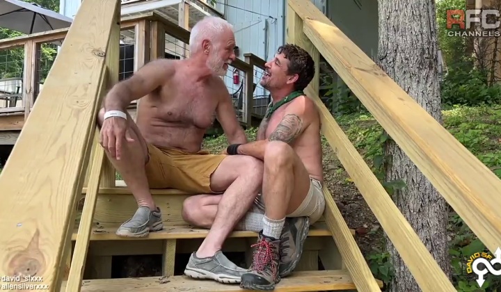 Silver Haired Daddy Fucks Younger Guy