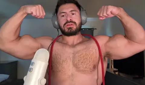 Muscle Hunk Enjoys ASMR Role Reversal