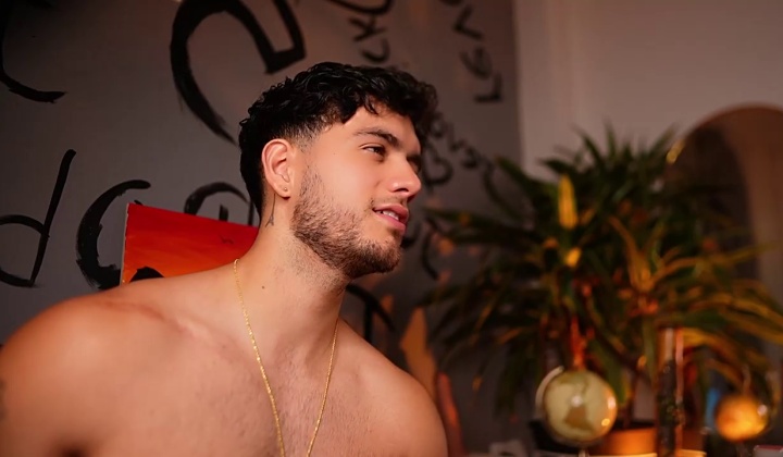Hairy Latino Wanks Uncut Cock to Orgasm