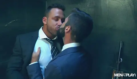 Horny Guys Share Wet Blowjob