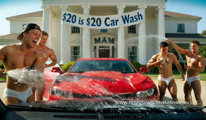Fratboys Get Soaped Up in Group Carwash