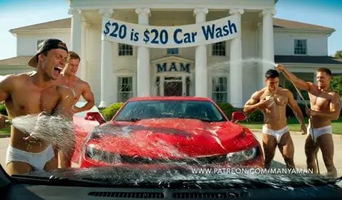 Fratboys Get Soaped Up in Group Carwash