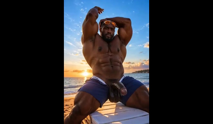 Black Muscle Stud Fucks Tight Bottom
