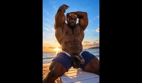 Black Muscle Stud Fucks Tight Bottom