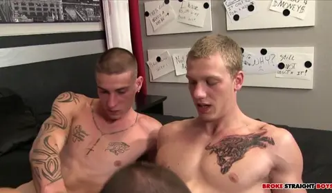 Three Guys Engage in Hot Threesome Action