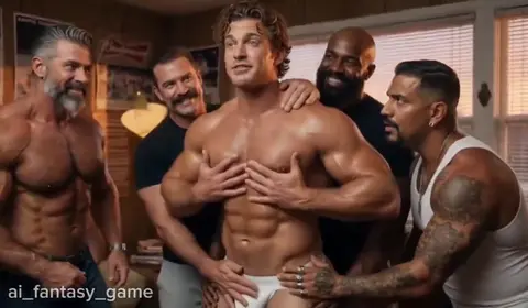 Group of Men Fuck Lucky Bottom