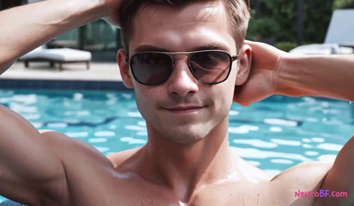 Muscle Hunks Engage in Deep Poolside Fucking