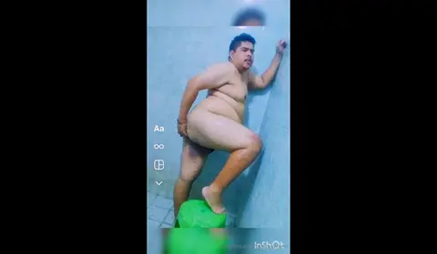 Chubby Guy Plays with Dildo Solo