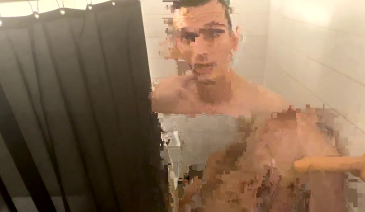 Horny Guy Cums Using Huge Dildo