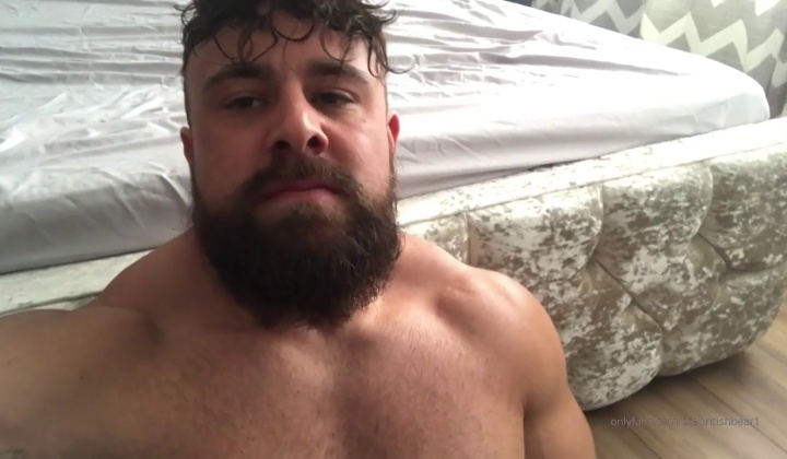 Hairy Muscle Bear Rides Dildo and Jerks Off