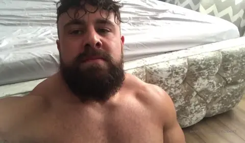 Hairy Muscle Bear Rides Dildo and Jerks Off