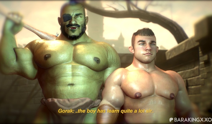 Orc Dominates Young Boy in Fantasy Roleplay