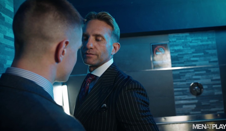 Suited Men Cruise in Public Bathroom