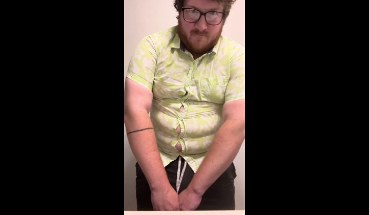 Hunky Model Tries On Shirts