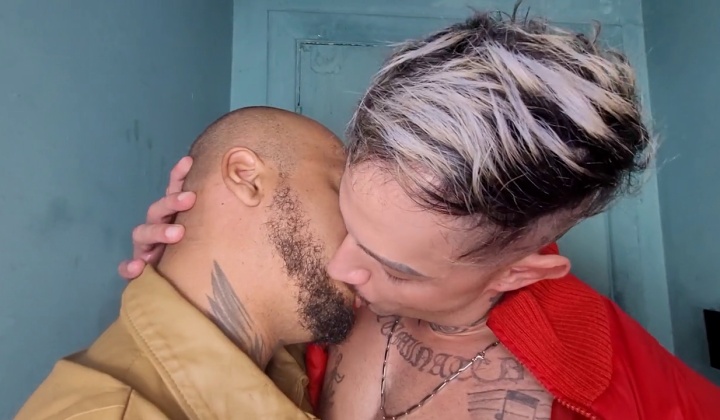 Brendon Clark and Jamal Sangent as Hot Cowboys Kissing Passionately