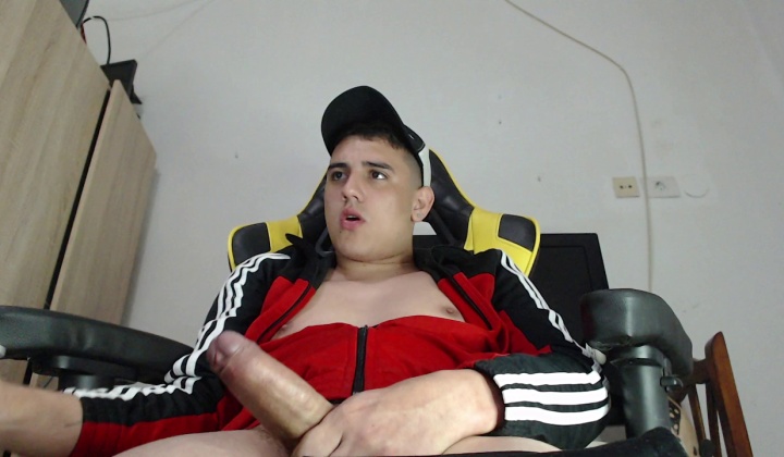 Young Twink Shows Off Hard Cock in Front of Mirror