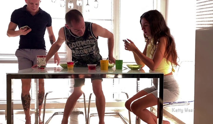 Twink Sucks Friend's Cock Under Table During Dinner