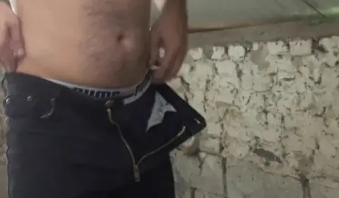Outdoor Hardcore Scene with Balls in Tape and Cumshot
