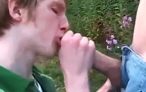 Uncut Cock Receives Outdoor Blowjob