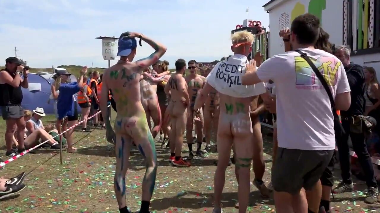 Naked Men Run at Roskilde 2022 Event