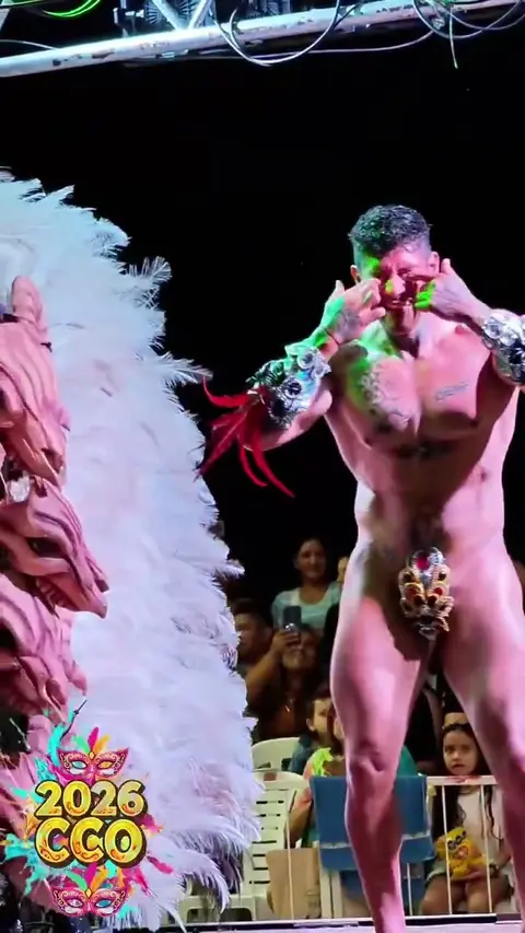 Gay Carnival Threesome with Masks and Costumes