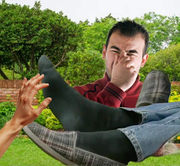 Guy Sniffs Slippers in Fetish Scene