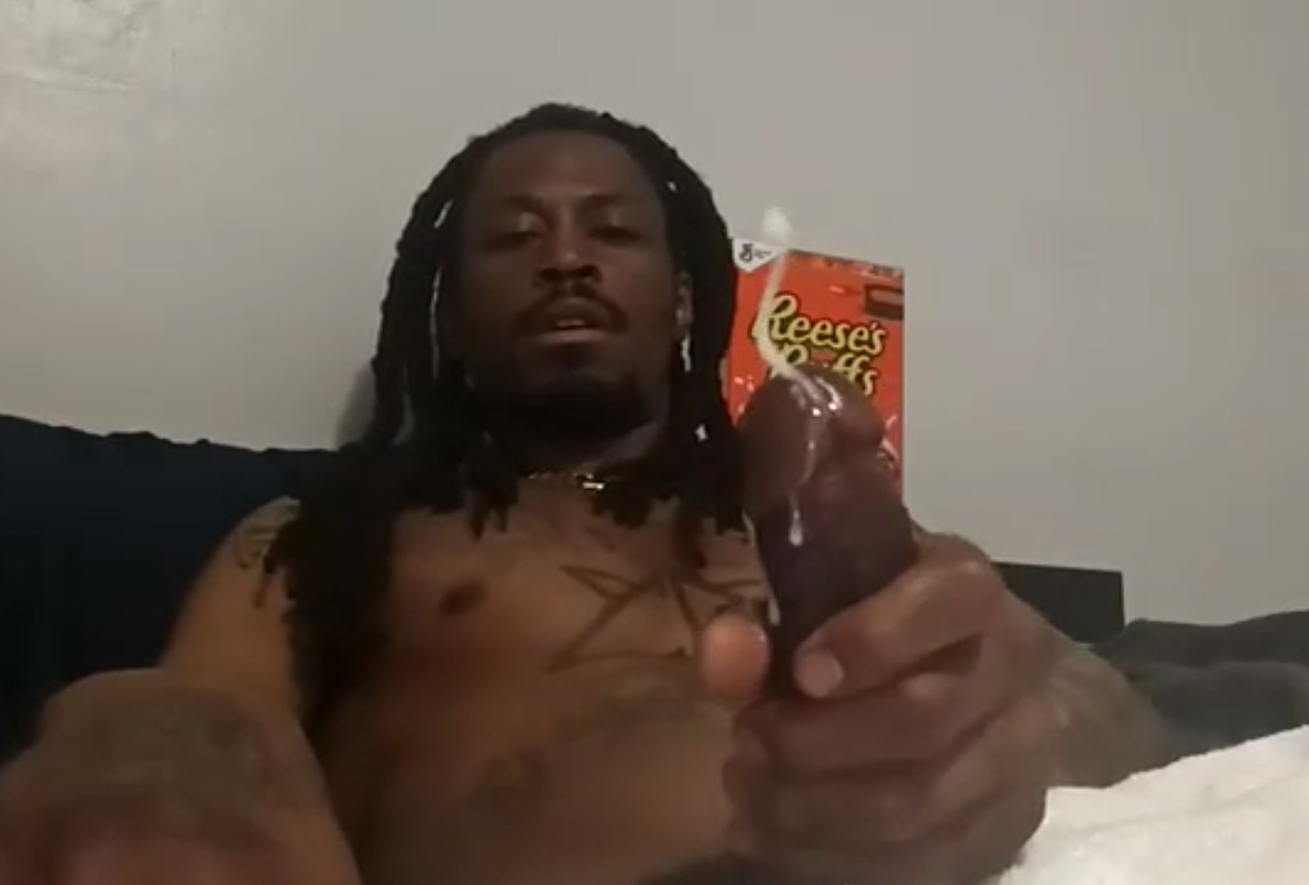 Dreadlocked Guy Masturbates to Orgasm on Camera