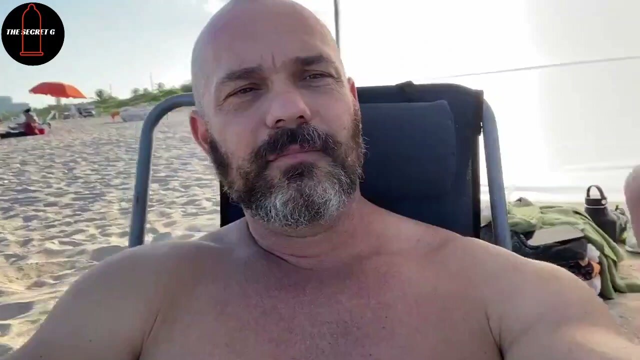 Hairy Daddy Enjoys Beach Sex