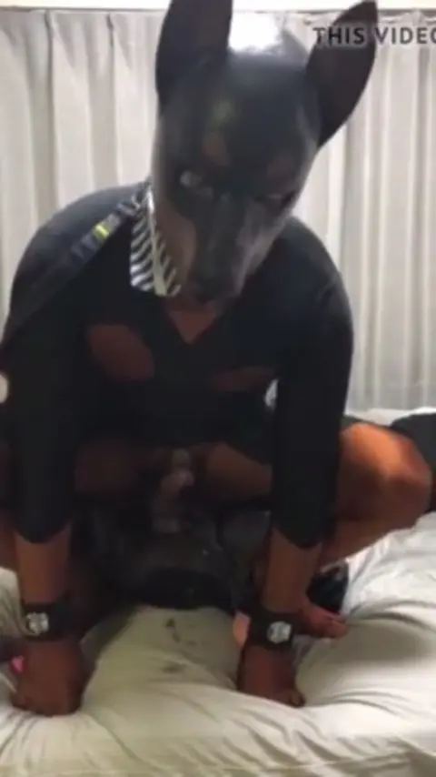 Guy in Zentai Suits Rides Dildo to Orgasm