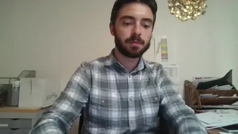 French Guy Masturbates in Office