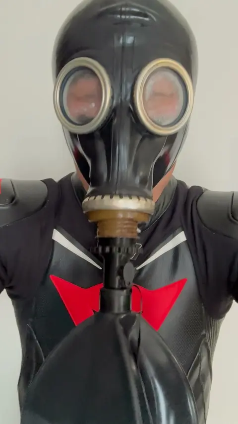 Leather Biker Submits to Breath Control