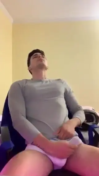 Guy Cums in Underwear
