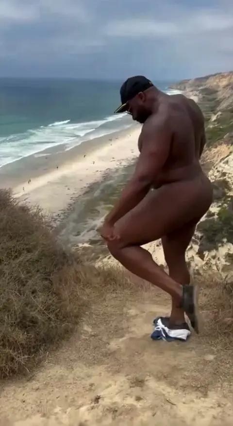 Muscular Bodybuilder Strips Naked in Outdoor Hike