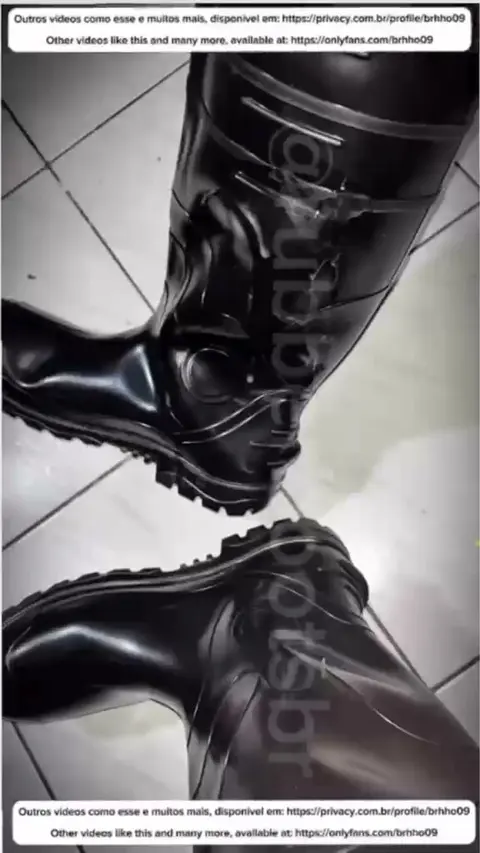 Guy in Black Rubber Boots Gets Cumshot