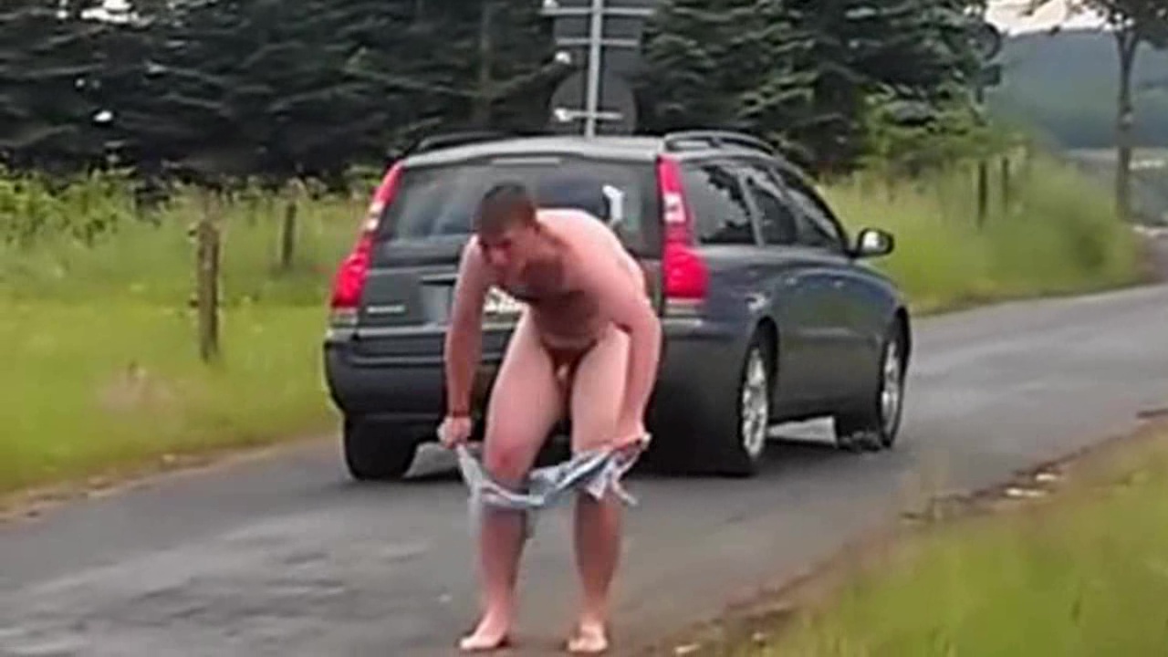 Guy Stripped Naked by Friends in Public Place