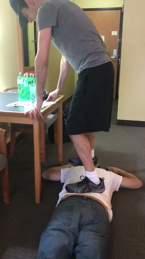 Submissive Bottom Serves as Master's Foot Servant