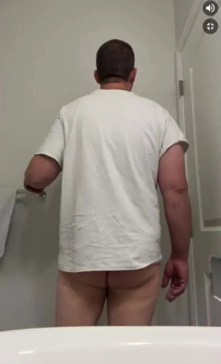 Hairy Daddy Shows Off Huge Cock