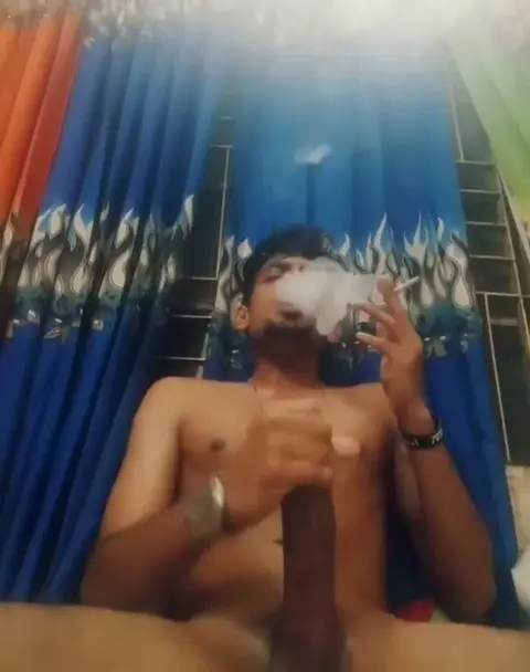 Indian Guy Wanks Big Hard Cock to Orgasm