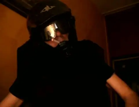 Smoking Guy Wears Helmet