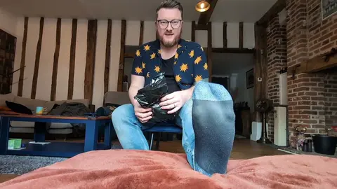 Guy Tries on Kinky Rubber Boots and Gets Off