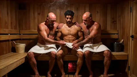 Gay Men Have Sex in Sauna