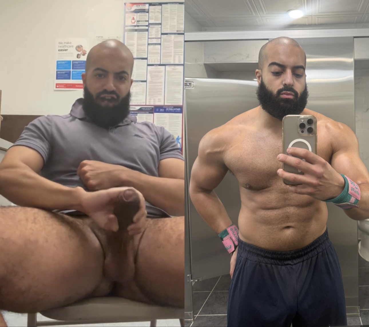 Muscular Alpha Male Masturbates at Work