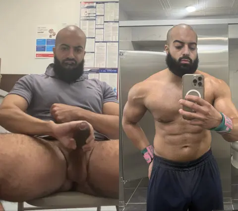 Muscular Alpha Male Masturbates at Work