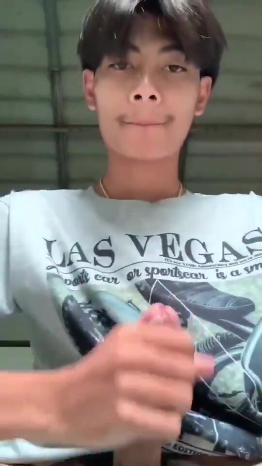 Asian Twink Jerks Off to Cum