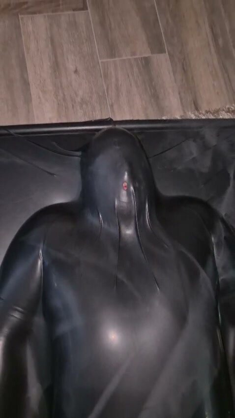 Guy Encased in Vacbed for Erotic Play