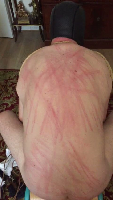 Submissive Bottom Thanks Sir for Intense Whipping