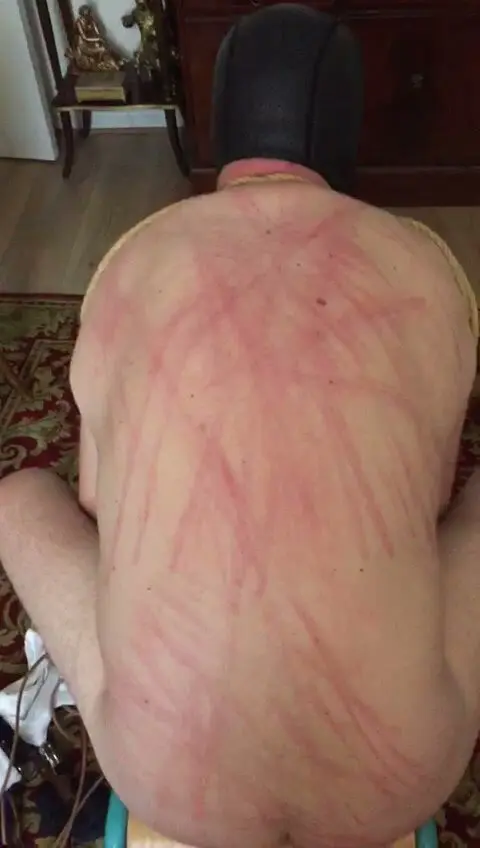 Submissive Bottom Thanks Sir for Intense Whipping