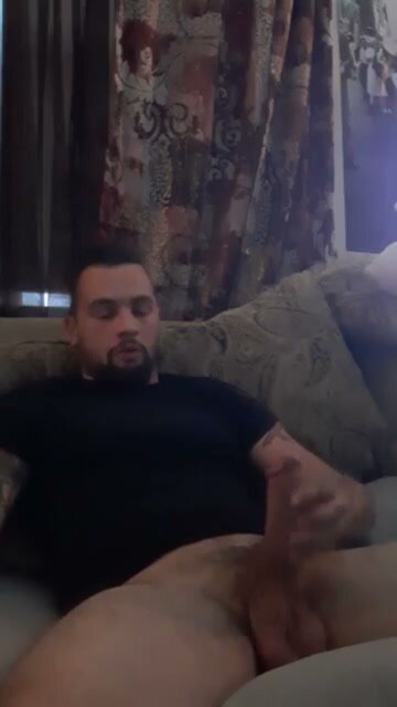 Guy Jerks Off on Couch