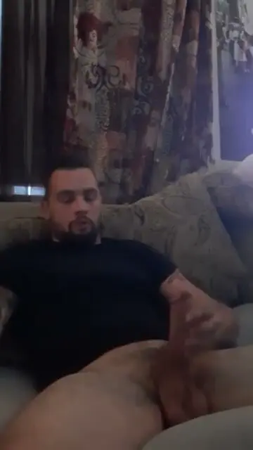 Guy Jerks Off on Couch