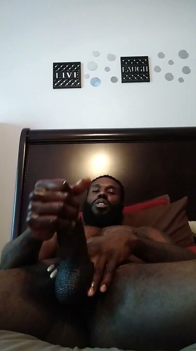 Black Guy Ejaculates During Intense Solo Session